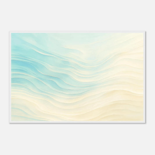 Wooden framed abstract flowing wall art inspired by water and sand